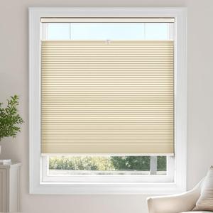 LazBlinds Top Down Bottom Up (TDBU) Cordless Cellular Shades Light Filtering with Privacy, Thermal Insulation, Noise Reduction Honeycomb Blinds for Windows 27" W x 64" H, Beige - Light Filtering