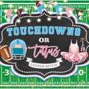 Funnytree 70.8" x 43.3" Touchdowns or Tutus Gender Reveal Backdrop American Football Theme Pregnant Announcement Gender Neutral Party Supplies Baby Shower Banner Decor Photo Booth Prop Background