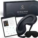 Nox Sleep 3D Sleep Mask for Men, 100% Blackout Eye Mask for Sleep, Ice Silk Adjustable Sleeping Mask for Side Sleepers, Soft Breathable Blindfold, Perfect Sleep Mask for Travel & Women (Black)