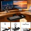 AX WABER Keyboard Tray Under Desk with Storage Drawer, Height Adjustable Keyboard Tray Slide Out 360 Swivel Tilt, Ergonomic Under Desk Mount Keyboard & Mouse Holder for Gaming Home Office, Black, Size: 25 Inch