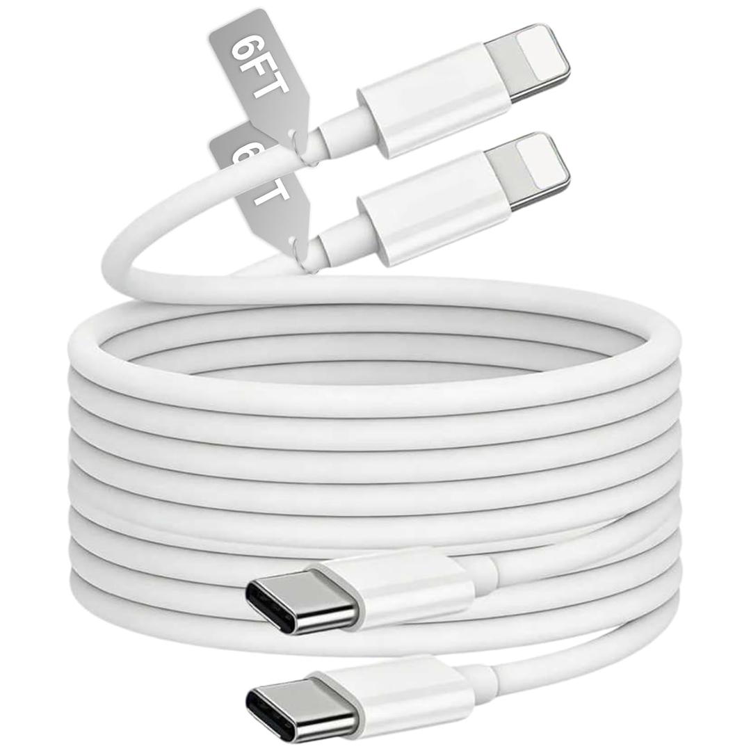 iPhone Charger Cable 2Pack 6.6FT[MFi Certified],USB C to Lightning Cable