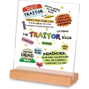 Funny Coworker Traitor Leaving Gift, Humorous Going Away Gift for Colleague, Goodbye Farewell Sign for Him Her, New Job Sign Gift for Men Women