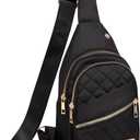 Crossbody Small Sling Backpack Sling Bag for Women Men, Chest Bag Daypack Crossbody for Travel Sport Running Hiking (Black)