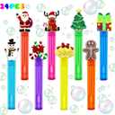 24PCS Christmas Party Favors for Kids, Bubble Wand Bulk Christmas Toys Gifts for Crhsitmas Stocking Stuffers Goodie Bag Fillers Classroom Prizes, Christmas Party Supplies for Girls Boys (Christmas)