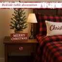 Fumete 12 Pieces Christmas Buffalo Plaid Cabinet Knobs Covers Red Black Plaid Drawer Knobs Dressing Cupboard Wardrobe Closet Pulls Handle with Screws for Christmas Holiday Decor, 1.1 Inches/ 28 mm