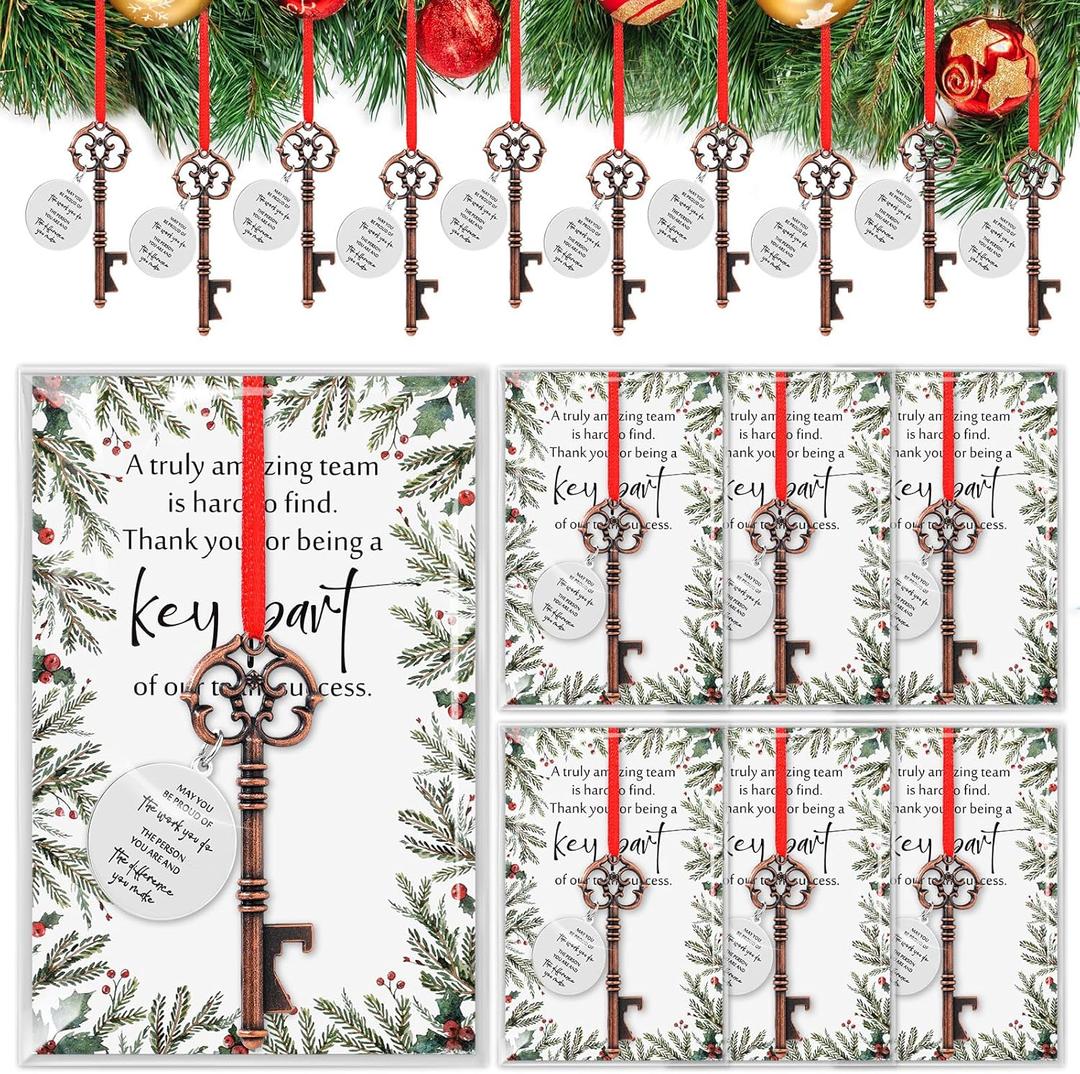 Landical 20 Sets of Christmas Inspirational Employee Appreciation Gifts, with Bottle Opener Ornaments and Thank You Cards May You Be Proud of the Work You Do Team Gifts for Employees Staff Coworkers