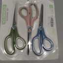 LONGKEY 8.5 Inch Scissors, All-Purpose, Soft Comfort-Grip, Ambidextrous, Pastel Green, Pink, Blue, 3 Count