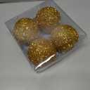 4.2" Gold Christmas Ball Ornaments, 4pc Set Gold Shatterproof Decorations, Plastic Materials, Large Ornaments for Christmas Tree, Hanging Xmas Wedding Party Holiday Decorations