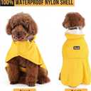 Lukovee Dog Raincoat, Adjustable Dog Rain Jacket with Clear Hooded Double Layer for Large Medium Small Dogs Puppies, Waterproof Rain Coat Poncho with Reflective Storage Pocket & Rim (Yellow, XXL)