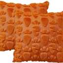 Easter Throw Pillow Covers 18x18 Set of 2, Easter Decorations, Soft Plush Faux Fur Jacquard Carrot Throw Pillow Covers for Bedroom Sofa Couch, Orange Pillow Cases, Home Decor