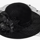 Women Organza Church Kentucky Derby Bowler Female Hat Banquet Bridal Dress Cap Hat