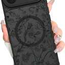 AIGOMARA Magnetic for iPhone Air Case, Compatible with Magsafe Cute Sage Flower Floral Pattern Screen Protector Camera Protection Matte Translucent Phone Case for Women Girls, Green