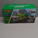 Large Garbage Truck Toy Set for Boys Ages 3 4 5 6 7 8, Kids Trash Truck with Sound, Light, Dumpster, Trash Bins and Learning Cards, Friction Powered Garbage Trucks Christmas Birthday Gifts for Toddler