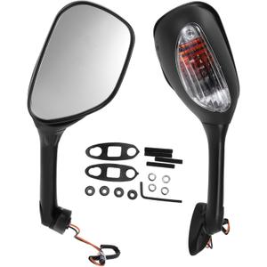Motorcycle Rear View Mirrors Front Side Mirrors Mount Turn Signals Replacement for Suzuki GSXR600 2006-2018 for Suzuki GSXR1000 02-17 Aluminum Plastic Black Clear Adjustable