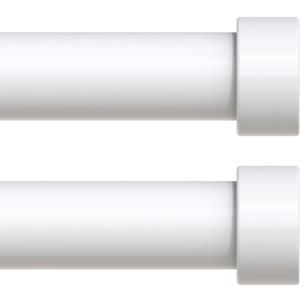 VOIIY 2 Pack Curtain Rods for Windows 48 to 84 Inch(4-7 Feet),White 1'' Diameter Drapery Rods with End Cap Style Design,Modern Adjustable Heavy Duty Curtain Rod,Size:36''-88''