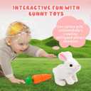 Realistic Bunny Toy - Interactive Plush Rabbit with Sounds and Movements Animated Walking Wiggle Ears Twitch Nose - Easter Gift for Kids (Brown)