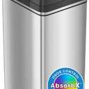 iTouchless 13 Gallon Patented Sensor Trash Can with Lid & Odor Filter, Original Inventor 50L Automatic Kitchen Garbage Bin, Fingerprint-Proof Stainless Steel, Pet-Proof Lock, Soft-Close, Silver