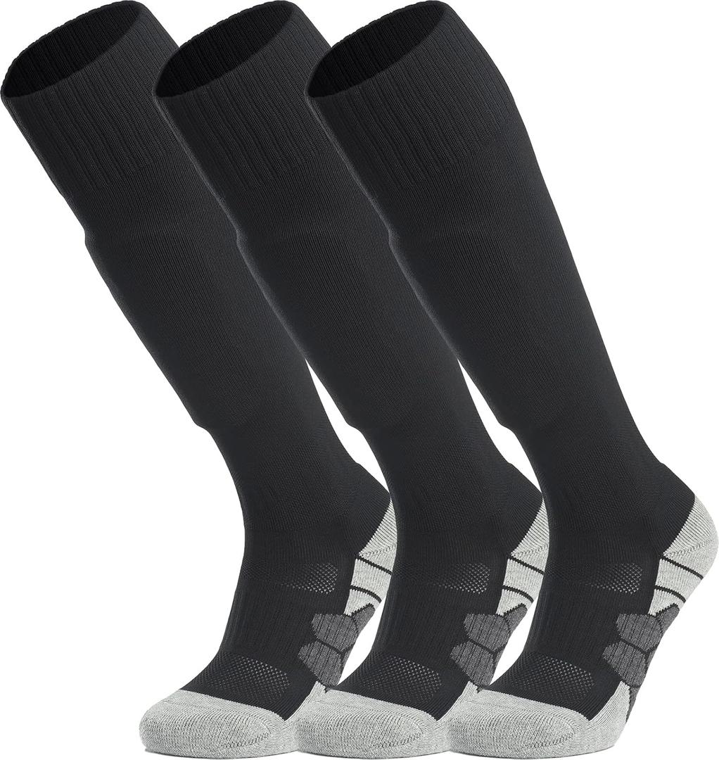 APTESOL Knee High Soccer Socks (1/3/5 Pair) Team Sport Cushion Athletic Socks for Kids Youth Adult, Small