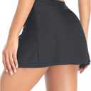 Yonique Women's Swim Skirt Mid Waist Swim Bottoms Elastic Waist Swimsuit Bottoms (Black, XL)