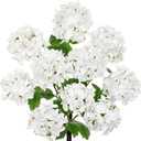 Real Touch Hydrangea Artificial Flowers 19” Tall Artificial Hydrangea Flowers Double-Headed Faux Hydrangeas, Cream Hydrangeas, Realistic Silk Hydrangea for Home Decor Weddings Arrangements-5 Branches