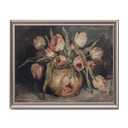 Framed Vintage Canvas Wall Art Decor, Moody Flower Farmhouse Wall Prints for Bedroom Bathroom Office, Rustic Posters for Living Room Aesthetic, Nature Painting Artwork