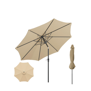 Benass Outdoor Patio Umbrella, Table Umbrella with Push Button Tilt and Crank, 8 Ribs Market Umbrella 10ft