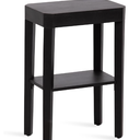 Kate and Laurel Talcott Modern Rectangle Wood Side Table, 16 x 10 x 25, Black, Transitional Decorative Two-Tier End Table for Use as a Bedroom Nightstand or Living Room Accent