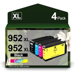 952XL Ink Cartridges Replacement for HP 952 XL 952 Work for OfficeJet Pro 8710 7740 8715 8720 8740 8702 8725 8210 7720 8730 8216 8700 Printer (Black, Cyan, Magenta, Yellow)