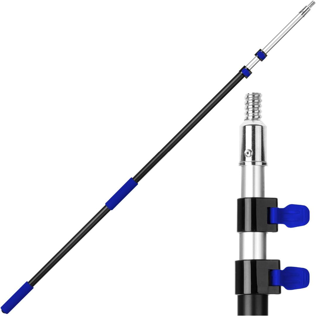 Bates- Telescoping Pole, 5 to 12 Ft Long, Black & Dark Blue, Long Paint Roller Extension Pole for Painting