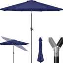 Tempera Patio Market Outdoor Table Umbrella with Push Button Tilt and Crank, Large Sun Umbrella with Sturdy Pole & Fade Resistant Canopy, Easy to Set