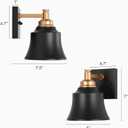 KSANA Wall Sconces, 1-Light Black and Gold Sconces Wall Lighting, Modern Farmhouse Wall Sconce Light Indoor for Bathroom, Bedside, Kitchen, Living Room