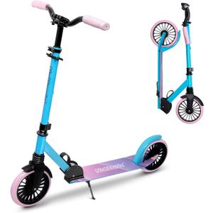 Nattork Kick Scooter for Age 6+ Kids Teens Adults, Max Load 240 LBS, Adjustable Height Foldable with 8" Large Wheels, Anti-Shock Suspension