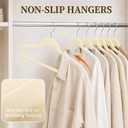 Velvet Felt Hangers 50 Pack, Non Slip, Slim, Space Saving, Ivory