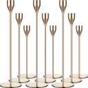 Set of 9 Candle Holders Candlestick Holder for Tapered Candles Decorative Candle Sticks Long Holder Table Centerpiece Candle Holders for Home Decor Wedding Dinning Party Anniversary Supplies (Gold)