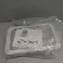 3 Tier Fruit Basket, Mesh Tier & 2 Banana Hanger & Wooden Handle, Fruit Bowl for Kitchen Counter, Stackable & Detachable Rectangular Fruit Storage Rack Stand Organizer for Bread Veggies Produce (White)