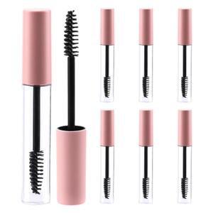 6 Pack Empty Mascara Tube With Brush Wand,10ml Empty Mascara Wands Bottle For Refillable Eyelash Cream Container Eyelash Cream Container Bottle With Leak Stoppers(Pink)