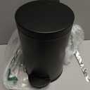 Cesun 1.2 Gallons Small Black Trash Can, Bathroom Garbage Can with Lid and Foot Pedal, Mini Round Wastebasket for Bathroom, Bedroom, Office, 4.5 Liters / 1.2 Gallons, Matte Black