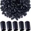 OIIKI 150 PCS Spout Covers, Rubber Dust Cap, Liquor Bottle Covers, Black Pour Spouts Covers for Olive Oil Liquor Bottles