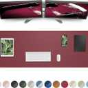 Leather Desk Pad Protector,Mouse Pad,Office Desk Mat, Non-Slip PU Leather Desk Blotter,Large Desk mat,Waterproof Keyboard mat for Office/Home/Decor (Burgundy Red,55" x 17")