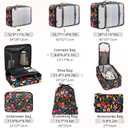 BAGAIL 8 Set Packing Cubes Luggage Packing Organizers for Travel Accessories-Black Floral