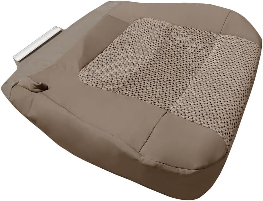 Driver Bottom Cloth Seat Cover, Replacement Med Parchment Tan Front Driver Bottom Side Seat Cover Compatible with Ford F150 XLT 2000-2003