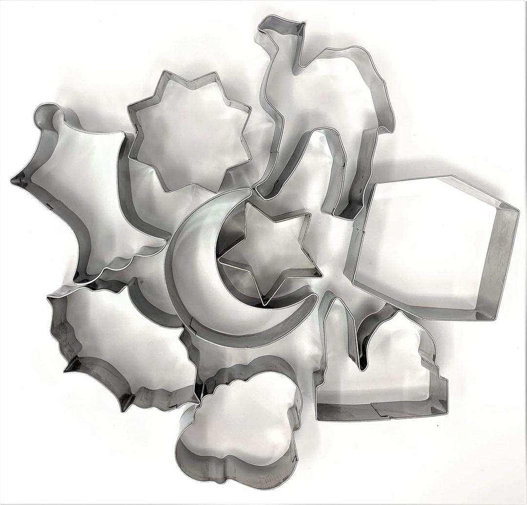 Eid & Ramadan Cookie Cutter Small Set - Stainless Steel Cutters - Total 10 Cutters