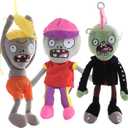 JHESAO 3PCS Plants and Zombies Plush Zombies Toys PVZ Plushies 1 2 Stuffed Soft Doll Zombie