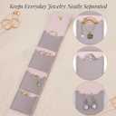 3 x Mini Travel Jewelry Bag  Foldable Jewelry Organizer, Tangle-Free Design with At-a-Glance Compartments for Necklaces, Earrings & Rings | Compact Everyday Carry | 3 Pack (Black, Orange, Lavender)