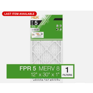 12x30x1 in. Standard Pleated Furnace Air Filter Performance FPR 5 MERV 8 3 Pack