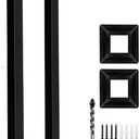 2FT Black Sturdy Non-Slip U-Shaped Safety Guardrail, Equipped with Decorative Cover, Retro Industrial Iron Handrail, Stylish & Safe Grab Bars, for Indoor and Outdoor Steps