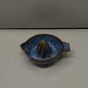 Ceramic Lemon Juicer Reamer Manual Citrus Lime Hand Squeezer Bowl with Handle and Pour Spout, Handheld, Easy to Use and Clean (Blue)