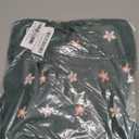 Women Floral Embroidered Blouses Long Lantern Sleeve Smocked Top Y2k Square Neck Babydoll Shirts Vintage Flowy Tops (Large, Dark Green)