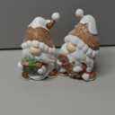 Gnome Christmas Decorations Indoor Gingerbread Christmas Decorations 2Pcs Resin Gingerbread Gnomes Figurines Table Decor Gifts for Women 4.5 in