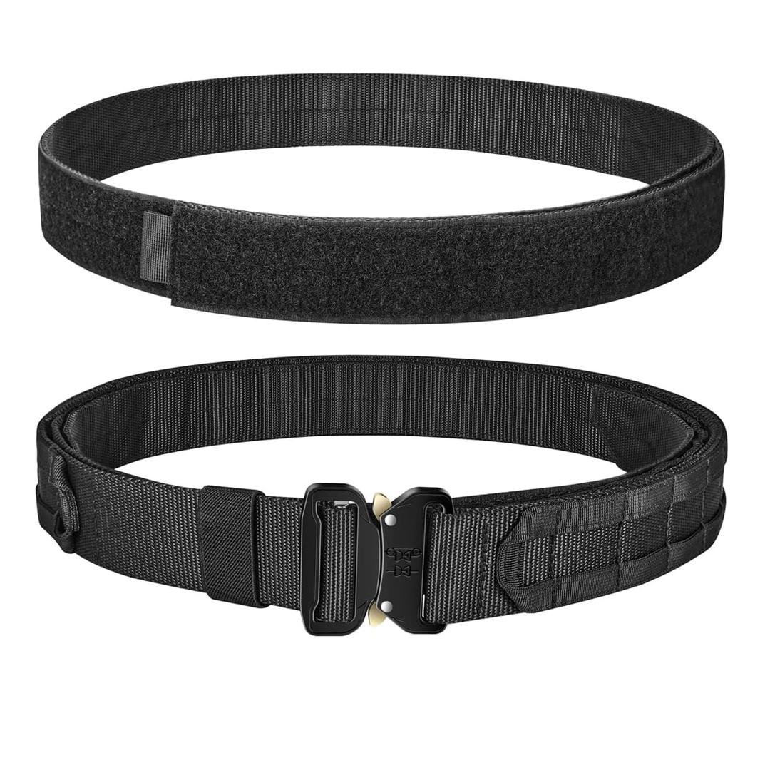 Vrose Flosi Quick Release Buckle EC MOLLE Utility Belt 2in1 Tactical Heavy Duty Gun Belt Law Enforcement for Men Women Medium-for Waist 32"-38"